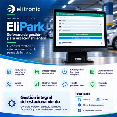 Elipark software de Facturacion electronica y Gestión (Estacionamiento)